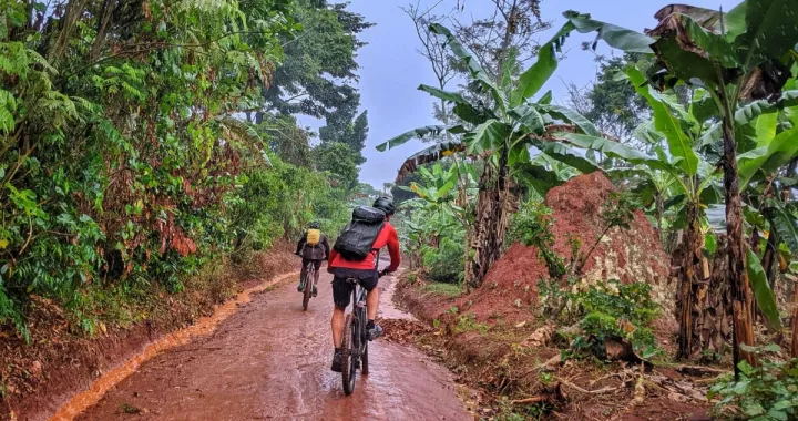Cycling route near Sipi Falls Uganda